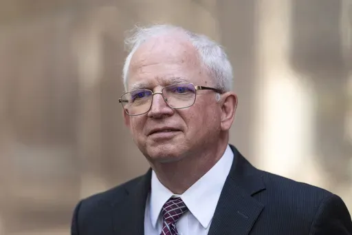 Attorney John Eastman, the architect of a legal strategy aimed at keeping former President Donald Trump in power, talks to reporters after a hearing in Los Angeles, June 20, 2023. A judge has recommended that conservative attorney Eastman lose his California law license over his efforts to keep Trump in power after the 2020 election. (AP Photo/Jae C. Hong, File)