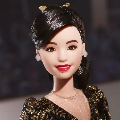 This image provided by Mattel in April 2024 shows the company's Kristi Yamaguchi Barbie doll. Yamaguchi became the first Asian American to win an individual gold medal for figure skating at the 1992 Winter Olympics. (Mattel via AP)