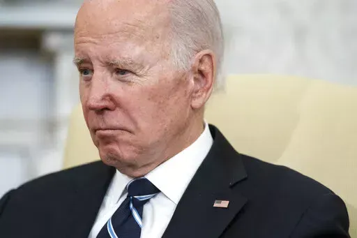 President Joe Biden listens as Japanese Prime Minister Fumio Kishida speaks during a meeting in the Oval Office of the White House, Friday, Jan. 13, 2023, in Washington. Lawyers for Biden found more classified documents at his home in Wilmington, Delaware, than previously known, the White House acknowledged Saturday, Jan. 14. (AP Photo/Evan Vucci, File)