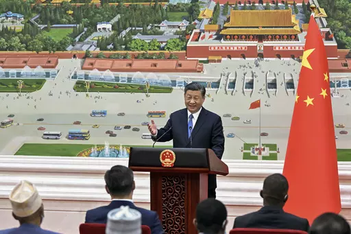 In this photo released by Xinhua News Agency, Chinese President Xi Jinping delivers a speech after receiving the credentials of 70 ambassadors to China held at the Great Hall of the People in Beijing on April 24, 2023. Chinese leader Xi Jinping's plan to send an envoy to Ukraine allows his government to deflect criticism of its support for Moscow and pursue a bigger role as a diplomatic force, but Xi faces daunting obstacles if he is serious about trying to help end the 14-month-old war. (Yin Bo