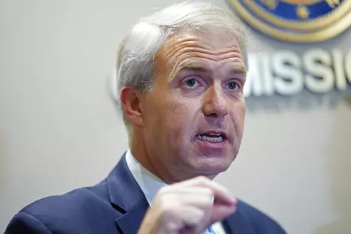 Northern District Public Service Commissioner Brandon Presley, speaks about the Mississippi Public Service Commission securing a $300 million settlement with Entergy Mississippi, a integrated energy company on June 23, 2022, in Jackson, Miss. Presley, a Democrat, said Thursday, Jan. 12, 2023, that he is running for Mississippi governor. (AP Photo/Rogelio V. Solis, File)