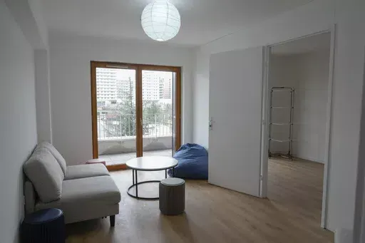 A living room of the Olympic village is pictured, in Saint-Denis, north of Paris Wednesday, Feb. 28, 2024. The U.S. Olympic team is one of a handful that will supply air conditioners for their athletes at the Paris Games in a move that undercuts organizers' plans to cut carbon emissions. (AP Photo/Thibault Camus, File)