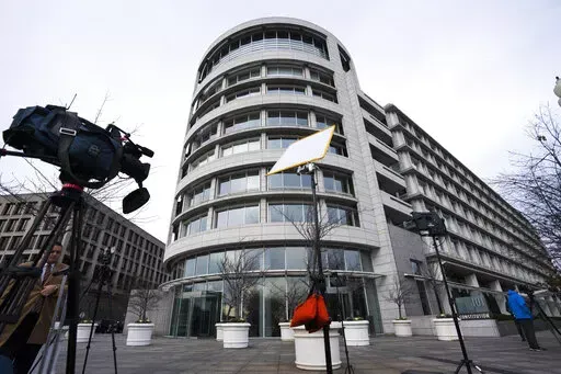 The building that housed office space of President Joe Biden's former institute, the Penn Biden Center, is seen at the corner of Constitution and Louisiana Avenue NW, in Washington, Jan. 10, 2023. The discovery of classified documents at an office Biden used during his brief time outside government has thrust his namesake think tank into an unwelcome spotlight. The Penn Biden Center for Diplomacy and Global Engagement was a landing spot for the president after he left the vice presidency in 2017