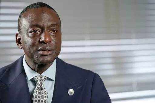 FILE-New York City Council candidate Yusef Salaam speaks during an interview with The Associated Press, May 24, 2023, in New York. Salaam, a member of the exonerated group of men known as the Central Park Five, says he was stopped and pulled over by police without being given an explanation. The police stop in New York City on Friday, Jan. 26, 2024 casts a renewed light on the How Many Stops Act, a police transparency bill that sparked a fight between City Council members and Mayor Eric Adams af