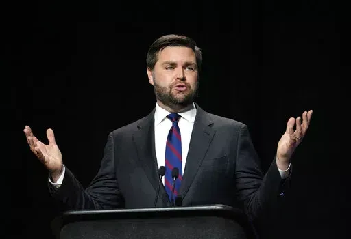 U.S. Senate Republican candidate J.D. Vance answers a question during Ohio's U.S. Senate Republican Primary debate, Monday, March 28, 2022, at Central State University in Wilberforce, Ohio. (Joshua A. Bickel/The Columbus Dispatch via AP, Pool)
