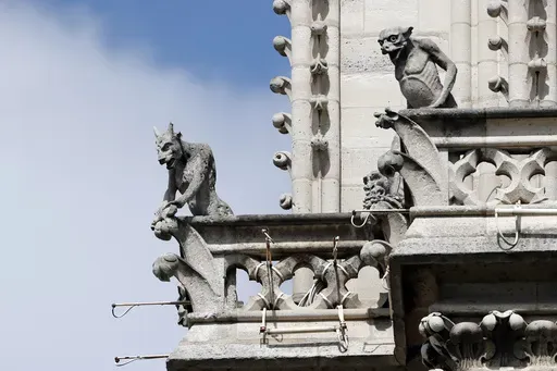 Preserved gargoyles of Notre-Dame de Paris cathedral are pictured, on April 17, 2019 in Paris. (AP Photo/Thibault Camus, File)