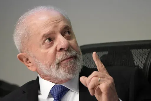 Brazilian President Luiz Inacio Lula da Silva attends the opening session of the forum titled A Project for Brazil, focused on energy transition and South American integration, at the National Confederation of Industry headquarters in Brasilia, Brazil, Wednesday, Aug. 14, 2024. (AP Photo/Eraldo Peres)