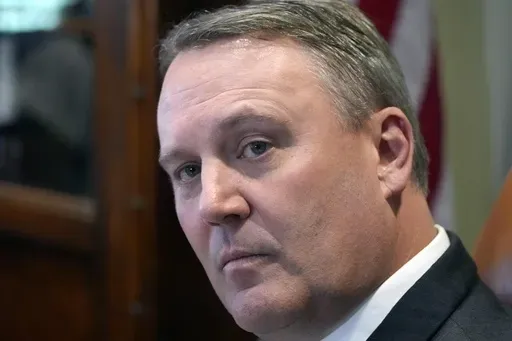 Mississippi Speaker of the House of Representatives Rep. Jason White, R-West, ponders a question during a end of legislative session sit-down with reporters, Tuesday, May 21, 2024, at his offices in the Mississippi Capitol in Jackson, Miss. (AP Photo/Rogelio V. Solis, File)