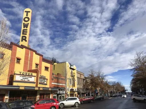 This Jan. 28, 2020, photo shows the Tower theatre located in downtown Bend, Ore. The Planned Parenthood clinic in Bend serving the eastern half of the state, is bracing for an influx of patients particularly from neighboring Idaho, where a trigger law banning most abortions is expected to take effect this summer following the overturning of Roe v. Wade. (AP Photo/Andrew Selsky, File)
