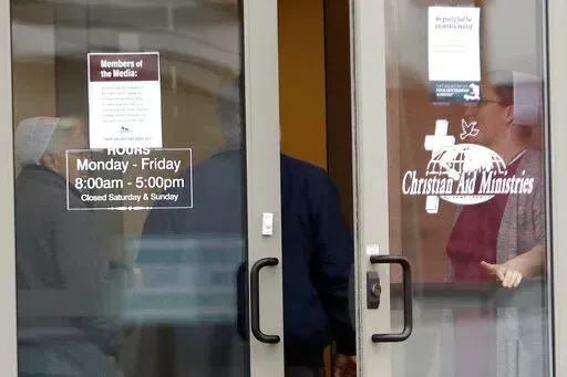 Visitors are granted entry at Christian Aid Ministries in Berlin, Ohio Thursday, Dec. 16, 2021. On Wednesday, Jan. 5, 2022, workers for the Ohio-based missionary organization have confirmed that an unidentified person paid ransom to free three of their kidnapped colleagues from a Haitian gang under an agreement that was supposed to have freed all 15 of the captive group in early December. (AP Photo/Tom E. Puskar, File)
