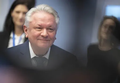 Armin Papperger, CEO of Rheinmetall, a German arms and automotive manufacturer, arrives to the company's launch event, to be included in the DAX, on the floor of the Frankfurt Stock Exchange in Frankfurt, Germany, on March 20, 2023. The German government said Friday July 12, 2024 that it “won't be intimidated" by Russian attempts to undermine the country's support of Ukraine, but refused to comment on a report that Moscow planned to assassinate Armin Papperger, the chief executive of a leading