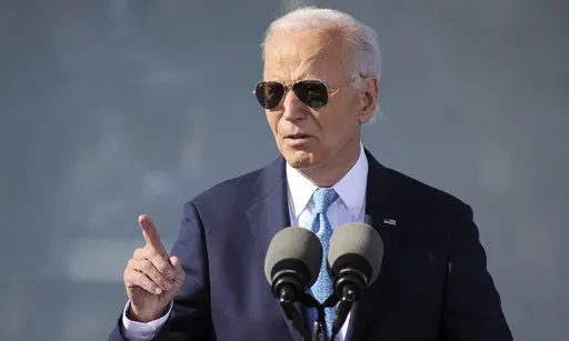 President Joe Biden speaks during an event about his Investing in America agenda, Tuesday, Oct. 29, 2024, at the Dundalk Marine Terminal in Baltimore. (AP Photo/Daniel Kucin Jr.)