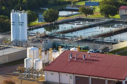 This is an aerial view of the city of Jackson, Miss.'s O.B. Curtis Water Plant in Ridgeland, Miss., Sept. 1, 2022. Mississippi lawmakers advanced a bill Tuesday, Jan. 24, 2023, that would transfer ownership of the state capital city's troubled water system to a new public entity overseen by a nine-member board, the majority of whom would be appointed by state leaders. (AP Photo/Steve Helber, File)