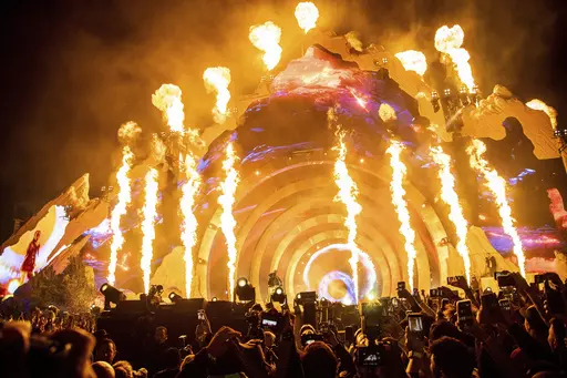 Travis Scott performs at Day 1 of the Astroworld Music Festival at NRG Park, Nov. 5, 2021, in Houston. A nearly 1,300-page police report released on Friday, July 28, 2023, shows some of the safety concerns people had before rap superstar Travis Scott took the stage at the deadly 2021 Astroworld festival in Houston. (Photo by Amy Harris/Invision/AP, File)