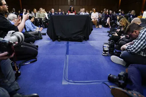 Supreme Court nominee Ketanji Brown Jackson testifies during her Senate Judiciary Committee confirmation hearing on Capitol Hill in Washington, Tuesday, March 22, 2022. (AP Photo/Andrew Harnik)
