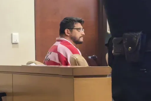 Eddie Duran sits in an Okaloosa County courtroom on Thursday, Aug. 29, 2024, in Fort Walton Beach, Fla. (AP Photo/Kate Payne)