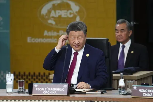 Chinese President Xi Jinping takes part in the Economic Leaders Meeting during the APEC summit in Lima, Peru on Nov. 16, 2024. (Sean Kilpatrick /The Canadian Press via AP, File)