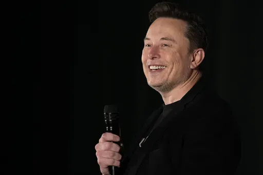Elon Musk speaks as part of a campaign town hall in support of Republican presidential nominee former President Donald Trump in Folsom, Pa., Thursday, Oct. 17, 2024. (AP Photo/Matt Rourke, File)