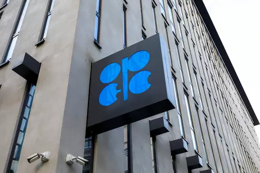 The logo of the Organization of the Petroleoum Exporting Countries (OPEC) is seen outside of OPEC's headquarters in Vienna, Austria, Thursday, March 3, 2022. Oil prices are high, and drivers are paying more at the pump. But the OPEC oil cartel and allied producing nations may not be much help at their meeting Thursday, June 30. The OPEC+ alliance, which includes Russia. is having trouble meeting its announced production quotas. (AP Photo/Lisa Leutner, file)