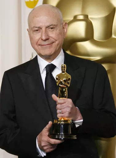 Alan Arkin poses with the Oscar he won for best supporting actor for his work in "Little Miss Sunshine" at the 79th Academy Awards Sunday, Feb. 25, 2007, in Los Angeles. Arkin, the wry character actor who demonstrated his versatility in comedy and drama as he received four Academy Award nominations and won an Oscar in 2007 for "Little Miss Sunshine," has died. He was 89. (AP Photo/Kevork Djansezian, File)