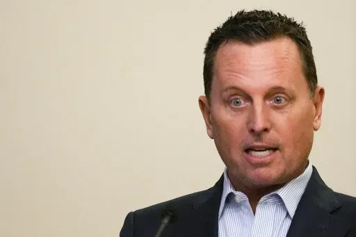 Former U.S. President Donald Trump's envoy for the Kosovo-Serbia dialogue Richard Grenell speaks during a ceremony in Belgrade, Serbia, Wednesday, Oct. 25, 2023. (AP Photo/Darko Vojinovic, File)