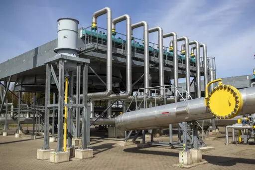 A view of hardware of the Jauniunai Gas Compressor station, near Vilnius, Lithuania, ON May 5, 2022. Europeans are basking in the warmth of spring, but their governments are in a race against winter. They're trying to fill underground reserves while still cutting use of Russian natural gas over the war in Ukraine. It's a big job because there's not a lot of gas available in a tight global market. More gas export terminals will come online in 2024 to supply liquid gas by ship. But for now, plans 