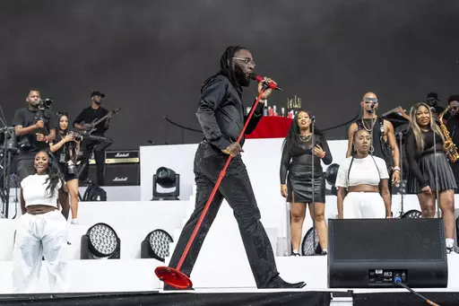 Burna Boy performs at the Coachella Music and Arts Festival at Empire Polo Club on Friday, April 21, 2023, in Indio, Calif. With rising performances at the world's biggest stages and record numbers on global music charts and streaming platforms, African acts are charting a new course for music produced on the continent, taking advantage of high-profile international collaborations, a digital boost from the internet and streaming platforms as well as new investment opportunities. (Photo by Amy Ha