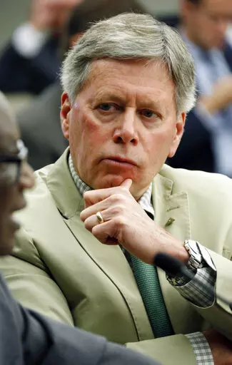 Delta State University President William LaForge attends a state College Board meeting in Jackson, Miss., June 18, 2015. LaForge, who has served as the president of Delta State since 2013, will depart at the end of June 2022. Beginning July 1, Butch Caston will begin serving as interim president. (AP Photo/Rogelio V. Solis, File)