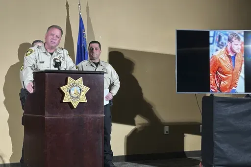 Las Vegas Metropolitan Police Department Sheriff Kevin McMahill speaks during a press conference regarding developments of a New Year's Eve truck explosion Friday, Jan. 3, 2025 in Las Vegas. (AP Photo/Rio Yamat)