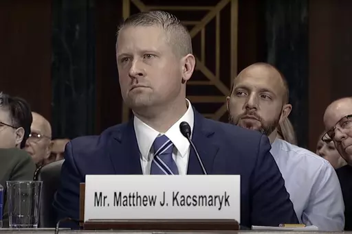 In this image from video from the Senate Judiciary Committee, Matthew Kacsmaryk listens during his confirmation hearing before the Senate Judiciary Committee on Capitol Hill in Washington, on Dec. 13, 2017. Kacsmaryk, a Texas judge who sparked a legal firestorm with an unprecedented ruling halting approval of the nation's most common method of abortion, Friday, April 7, 2023, is a former attorney for a religious liberty legal group with a long history pushing conservative causes. (Senate Judicia