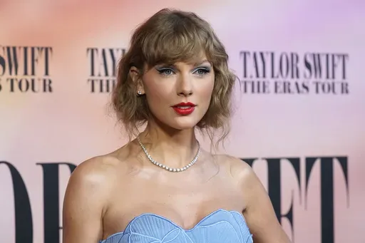 Taylor Swift arrives at the world premiere of the concert film "Taylor Swift: The Eras Tour" in Los Angeles on Oct. 11, 2023. (AP Photo/Chris Pizzello, File)