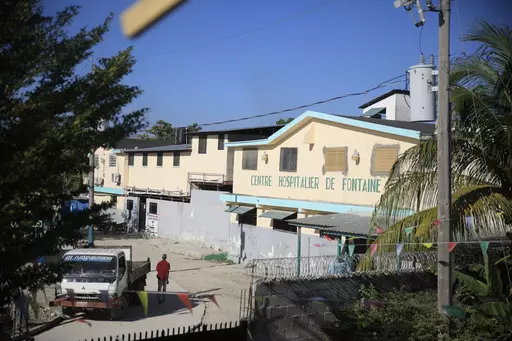 The entrance at the Fontaine Hospital Center in Cité Soleil area of the Port-au-Prince, Haiti, Monday, Jan. 23, 2023. A heavily armed gang burst into a hospital in Haiti on Wednesday, Nov. 15, and took hostage hundreds of women, children and newborns, according to the director of the medical center who pleaded for help via social media. Jose Ulysse, founder and director of the Fontaine Hospital Center confirmed the incident in a brief message exchange with The Associated Press. (AP Photo/Odelyn
