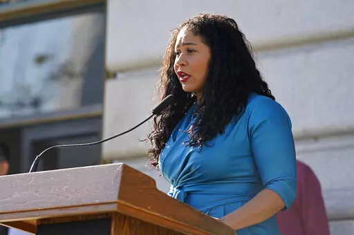 San Francisco Mayor London Breed speaks during a briefing outside City Hall in San Francisco on Dec. 1, 2021. Breed expressed despair over the increase in reported hate crimes against Asian Americans and Pacific Islanders last year, up an astonishing 567% from the previous year, according to preliminary figures released by the police department on Tuesday, Jan. 25, 2022.  (AP Photo/Eric Risberg, File)