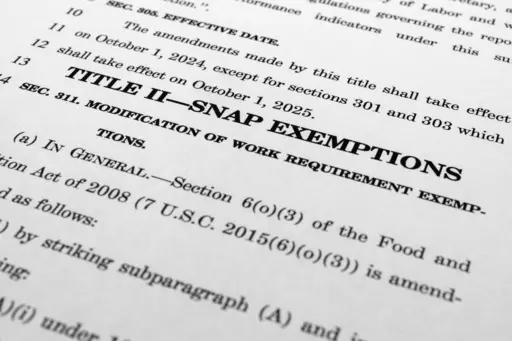 The draft of a bill that President Joe Biden and House Speaker Kevin McCarthy of Calif., negotiated to raise the nation's debt ceiling, is photographed Monday, May 29, 2023. Democrats are deeply conflicted about the food aid requirements President Joe Biden negotiated as part of the debt-ceiling deal. They fear damage has been done to safety net programs that will be difficult to unravel as Republicans demand further cuts.(AP Photo/Jon Elswick, File)