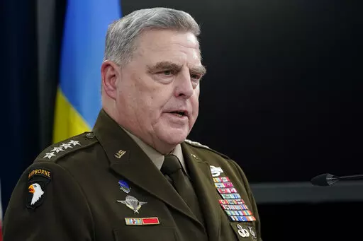 Joint Chiefs Chairman Gen. Mark Milley speaks during a briefing at the Pentagon in Washington on Nov. 16, 2022. The U.S. military's new, expanded combat training of Ukrainian forces began in Germany on Sunday, Jan. 15, 2023, with a goal of getting a battalion of about 500 troops back on the battlefield to fight the Russians in the next five to eight weeks, Milley said. (AP Photo/Susan Walsh, File)