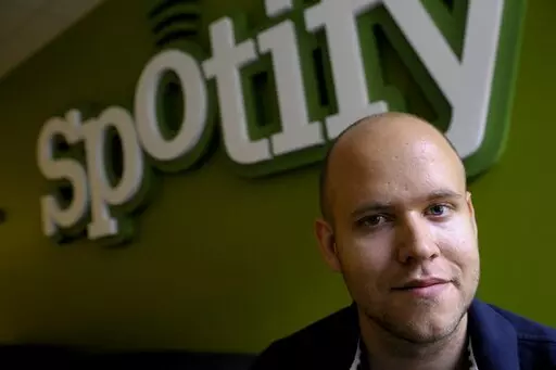 Spotify founder and CEO Daniel Ek poses for a photo in Stockholm, Sweden on June 18, 2009. Ek wrote in a note to employees Sunday, Feb. 6, 2022, that while he condemned podcaster Joe Rogan's use of racist language, he did not believe that cutting ties with the popular personality was the answer. Ek's message came a day after Rogan apologized for using racist slurs on his podcast and removed several episodes from Spotify.  (Janerik Henriksson, TT News Agency, File)