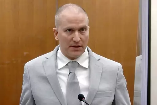In this image taken from video, former Minneapolis Police Officer Derek Chauvin addresses the court at the Hennepin County Courthouse, June 25, 2021, in Minneapolis. Chauvin appealed his murder conviction in the killing of George Floyd to the Minnesota Supreme Court on Wednesday, May 17, 2023, saying the district judge's decision not to move the proceedings out of the city deprived him of a fair trial. (Court TV via AP, Pool, File)