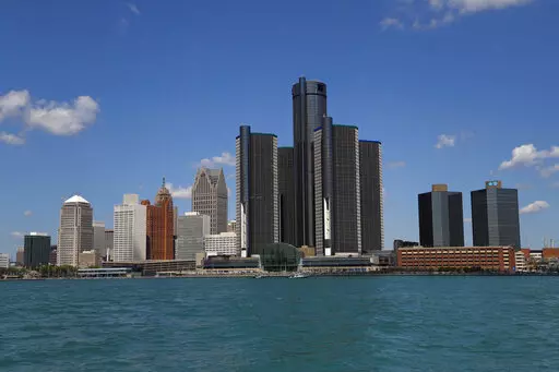 The Detroit skyline is shown from the Detroit River on May 12, 2020.  Detroit's mayor believes tens of thousands of residents in the majority-Black city were missed in the 2020 census. (AP Photo/Paul Sancya, File)