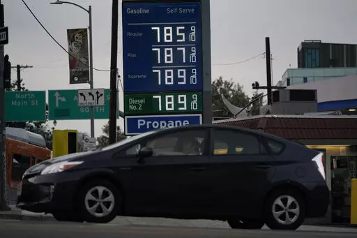 High gas prices are shown in Los Angeles, June 16, 2022. A new poll from The Associated Press-NORC Center for Public Affairs Research shows an upheaval in priorities just months before critical midterm elections. (AP Photo/Jae C. Hong, File)
