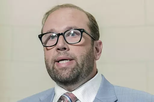 U.S. Rep. Jason Smith, R-Mo., chairman of the Ways and Means Committee, speaks to press prior to a closed executive session of the Committee, Wednesday, Sept. 27, 2023, on Capitol Hill in Washington. In a Sept. 20, letter to Comptroller General Gene Dodoro that was made public Monday, Oct. 2, by Mississippi's state auditor, U.S. Reps. Smith, of Missouri, and Darin LaHood, of Illinois, said the Government Accountability Office should review non-assistance spending in the Temporary Assistance for 