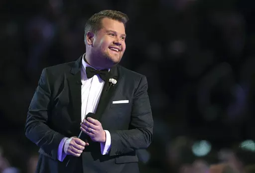 James Corden hosts at the 60th annual Grammy Awards at Madison Square Garden on Jan. 28, 2018, in New York. The multiple Emmy- and Tony Award-winner who gave the world “Carpool Karaoke” is launching a new weekly show set for early 2024 on SiriusXM called “This Life of Mine with James Corden.” (Photo by Matt Sayles/Invision/AP, File)
