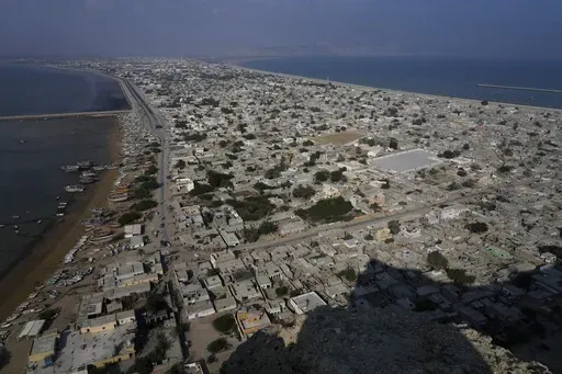 The city of Gwadar, Pakistan, is seen from a hilltop, Monday, Jan. 13, 2025. (AP Photo/Anjum Naveed)