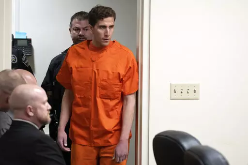 Bryan Kohberger, right, who is accused of killing four University of Idaho students in November 2022, appears at a hearing in Latah County District Court, Thursday, Jan. 5, 2023, in Moscow, Idaho. (AP Photo/Ted S. Warren, Pool)