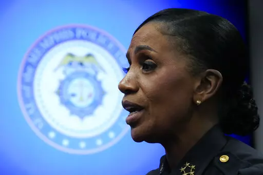 Memphis Police Director Cerelyn Davis speaks during an interview with The Associated Press in Memphis, Tenn., Friday, Jan. 27, 2023, in advance of the release of police body cam video showing Tyre Nichols being beaten by Memphis police officers. Nichols later died as a result of the incident. (AP Photo/Gerald Herbert)