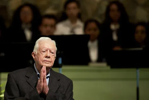 Former President Jimmy Carter teaches Sunday School class at Maranatha Baptist Church in his hometown on Aug. 23, 2015, in Plains, Ga. (AP Photo/David Goldman, File)
