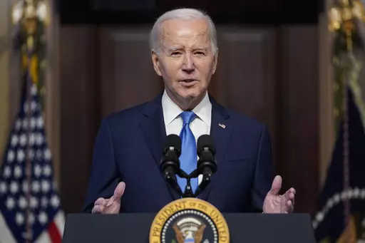 President Joe Biden speaks during a meeting of the National Infrastructure Advisory Council in the Indian Treaty Room on the White House campus, Wednesday, Dec. 13, 2023, in Washington. The House on Wednesday authorized the impeachment inquiry into President Joe Biden, with every Republican rallying behind the politically charged process despite lingering concerns among some in the party that the investigation has yet to produce evidence of misconduct by the president. (AP Photo/Evan Vucci)