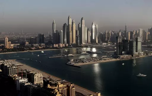 Part of the skyline of Dubai in United Arab Emirates is seen from the observation deck of "The View at The Palm Jumeirah" on April 6, 2021. U.S. spies caught Russian intelligence officers boasting that they had convinced the United Arab Emirates “to work together against US and UK intelligence agencies,” according to a purported American document posted online as part of a major U.S. intelligence breach. (AP Photo/Kamran Jebreili, File)