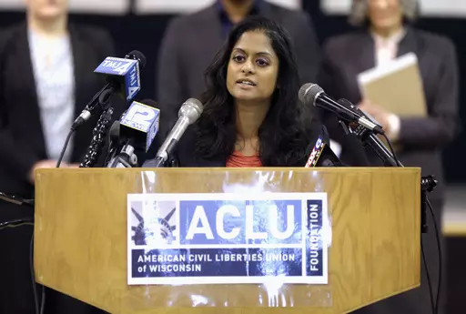 American Civil Liberties Union attorney Nusrat Choudhury speaks at a news conference in Milwaukee, Wednesday, Feb. 22, 2017. Chowdhury, a civil rights lawyer, has been confirmed by the Senate as the first Muslim female federal judge in U.S. history. She will assume her lifetime appointment in Brooklyn federal court in New York after a 50-49 vote on Thursday, June 15, 2023, along party lines. (Mike De Sisti/Milwaukee Journal-Sentinel via AP, File)