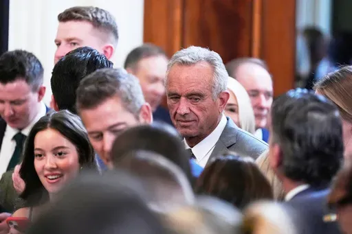 Health and Human Services Secretary Robert F. Kennedy Jr. arrives before Ireland's Prime Minister Micheál Martin and President Donald Trump speak during an event in the East Room of the White House in Washington, March 12, 2025. (AP Photo/Alex Brandon, File)