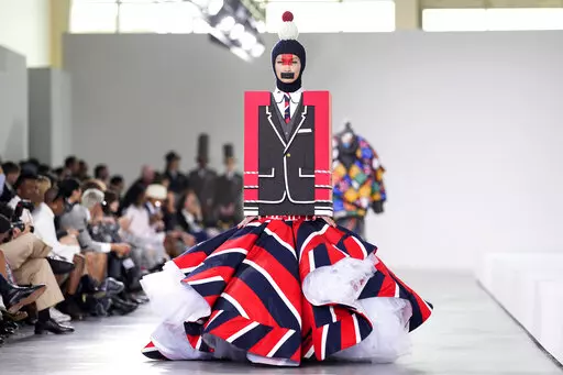 The Thom Browne Fall 2022 collection is modeled during his fashion show at the Javits Center, Friday, April 29, 2022, in New York. (Photo by Charles Sykes/Invision/AP)